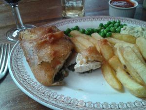tofu & seaweed in batter at Norman's Coach and Horses in London