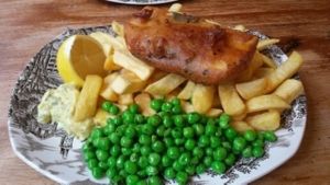 Tofush and chips at Norman's Coach and Horses in London