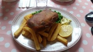 Tofush and Chips at Norman's Coach and Horses in London