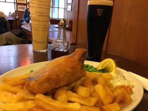 Tofush and Chips at Norman's Coach and Horses in London