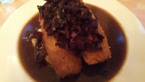 Vegan sausages  at Norman's Coach and Horses in London