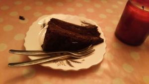 Chocolate cake  at Norman's Coach and Horses in London