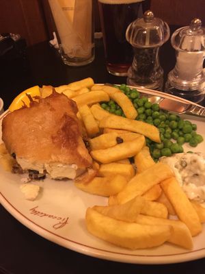tofush and chips at Norman's Coach and Horses in London
