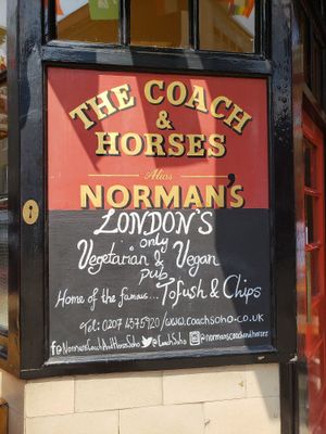 Signage at Norman's Coach and Horses in London