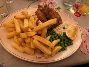 Tofu and chips at Norman's Coach and Horses in London