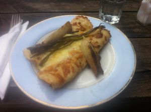 Vegetarian crêpes at Norman's Coach and Horses in London