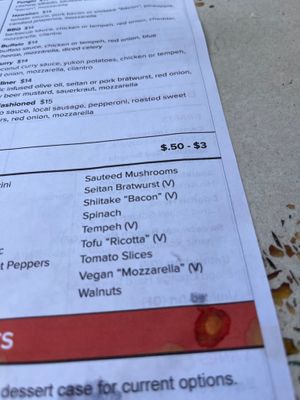 Vegan options available  at Humble Wood Fire Pizza in Gainesville