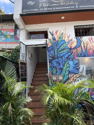 Up there stairs  at Choco Arte in Medellin