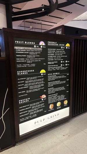 Menu  at SYD - Pulp+Grind - T1 in Sydney