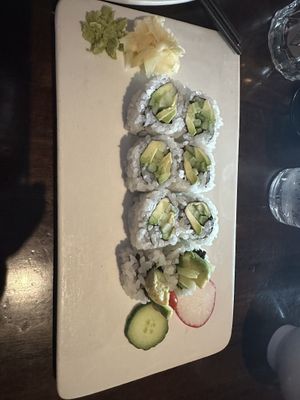Simple veg roll  at OKU in Santa Barbara