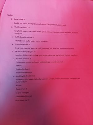 Non vegan options at Ola Lina in Kuala Lumpur