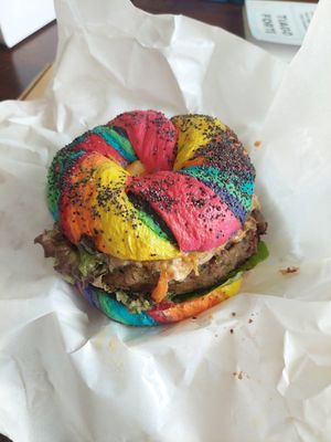 Rainbow bagel at Ola Lina in Kuala Lumpur