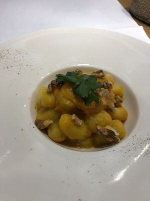 Gnocchi with pumpkin and walnuts  at Gusto Rosso in Vicenza