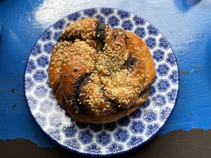 Vegan poppy seed bun  at Bundu in Kaunas