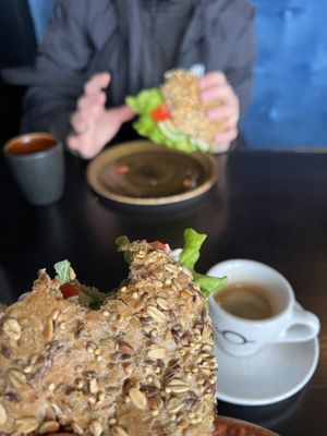 lovely vegan sandwiches on fresh rolls  at Kökulist Bakery in Reykjanesbaer