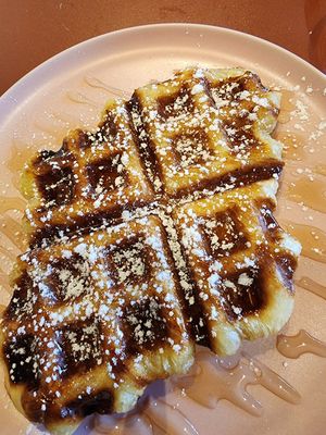 The Croffle - croissant and waffle at Buen Confidente in Merida