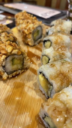 Hot avocado roll with almond  at Salema My Sushi in Salema