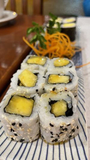 Mango and pineapple rolls (special order, outside the menu)  at Salema My Sushi in Salema