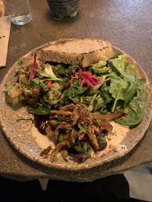 Herby tofu salad and shawarma mushrooms    at Honest Greens - Chiado in Lisbon