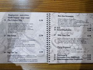 Menu 3 - large soups and flying noodles . at Umi Vegan in Berlin