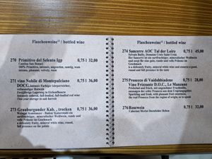 Menu 14 - bottled wine. at Umi Vegan in Berlin