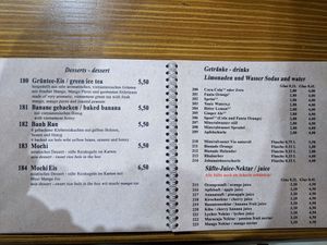 Menu 11 - desserts and cold drinks. at Umi Vegan in Berlin