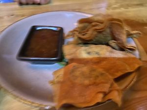 The filled pastry starter   at Umi Vegan in Berlin