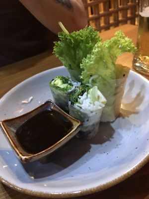 Spring roll apetizer  at Umi Vegan in Berlin