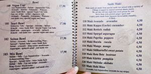 Menu page at Umi Vegan at Umi Vegan in Berlin