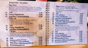 1st 9 pages (of 16) of menu at Umi Vegan at Umi Vegan in Berlin