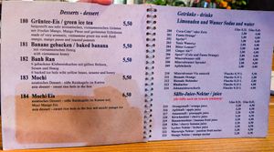 Last pages (of 16) of menu at Umi Vegan at Umi Vegan in Berlin