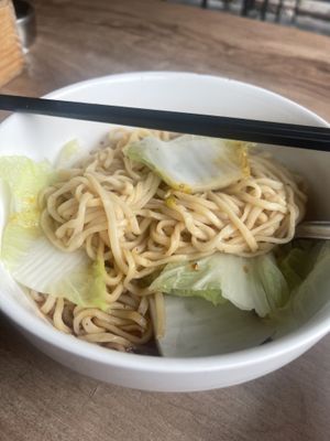 Vegan spicy noodles with cabbage   at Gemini Dumplings & Noodles Restaurant in Koh Tao