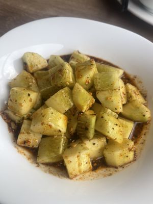 Vegan cucumber salad (loved this sauce)   at Gemini Dumplings & Noodles Restaurant in Koh Tao