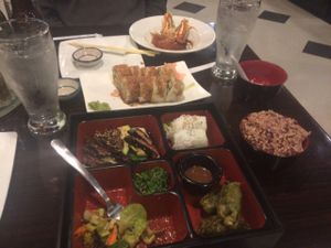 bento box has a lot of food and is a great deal at Loving Vegan in Albuquerque