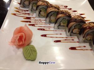 the amazing roll at Loving Vegan in Albuquerque