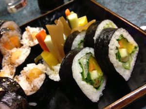 More traditional veg sushi, but still SO good at Loving Vegan in Albuquerque
