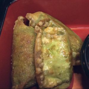 spinach gyoza at Loving Vegan in Albuquerque