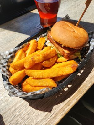 Tofu burger at Penguin Beer Company in Penguin