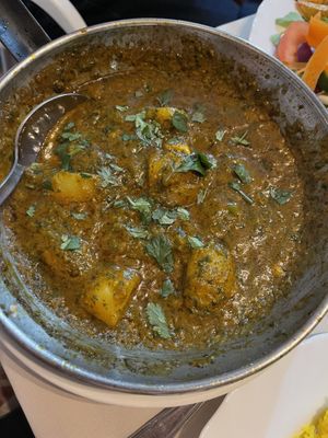 Spinach & potato curry  at KK's Bar & Restaurant in Nerja