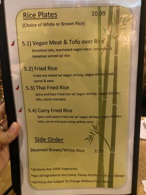 Rice plates at Veggie Today in Concord