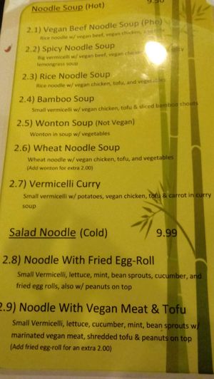 Menu 6 at Veggie Today in Concord
