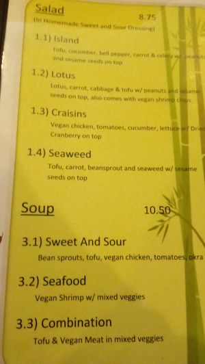 Menu 2 at Veggie Today in Concord