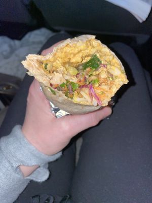 Thai mini burrito  at Laughing Planet Cafe in Corvallis