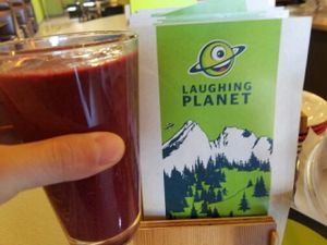 marionberry ginger smoothy at Laughing Planet Cafe in Corvallis