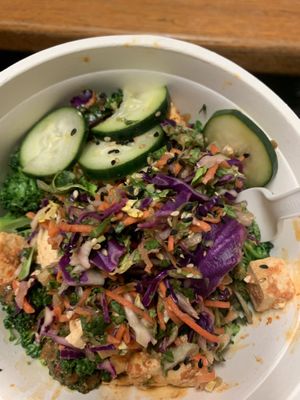 Korean BBQ bowl with tofu!  at Laughing Planet Cafe in Corvallis