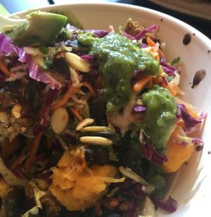 Vegan bowl at Laughing Planet Cafe in Corvallis