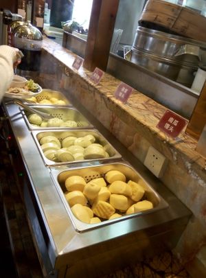 from self service buffet, steamed buns -mantou and baozi at Xinyi Zhen in Haikou