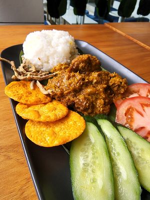 Rendang mutton rice at nomVnom Cafe in Johor Bahru