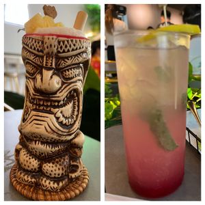 Pina colada tiki & strawberry lychee mocktail   at nomVnom Cafe in Johor Bahru