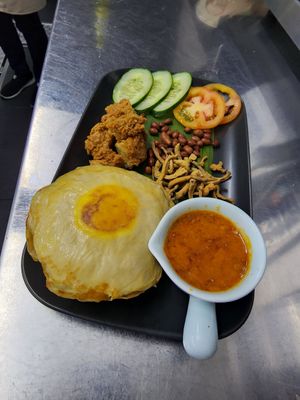 Nasi Lemak with PlantEgg at nomVnom Cafe in Johor Bahru